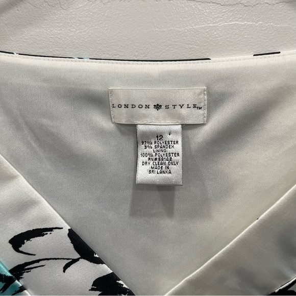 London Style V-Neck Shift Dress Size 12 - Picture 5 of 11